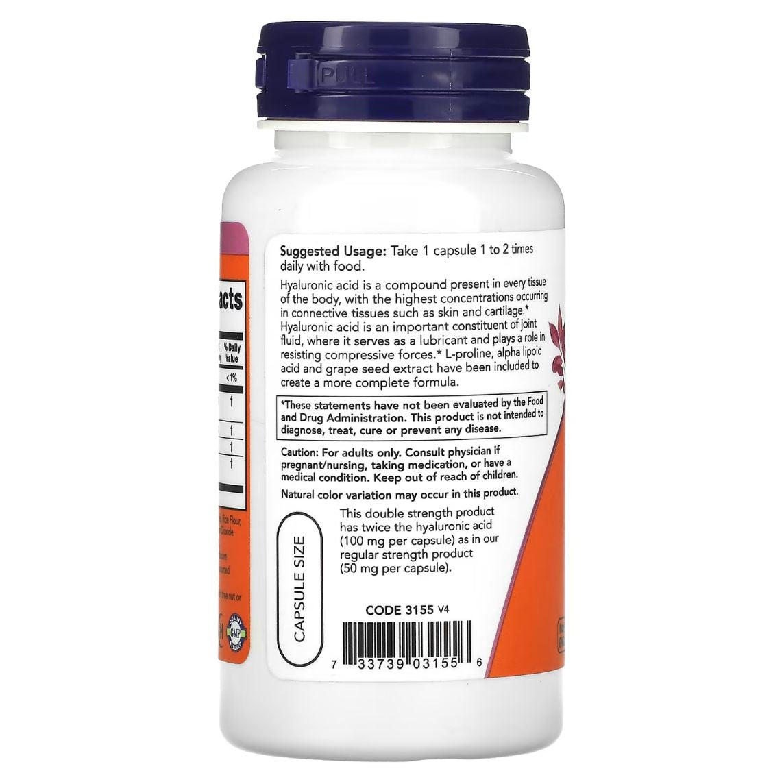 Now Foods Hyaluronic Acid 100mg 60 Capsules