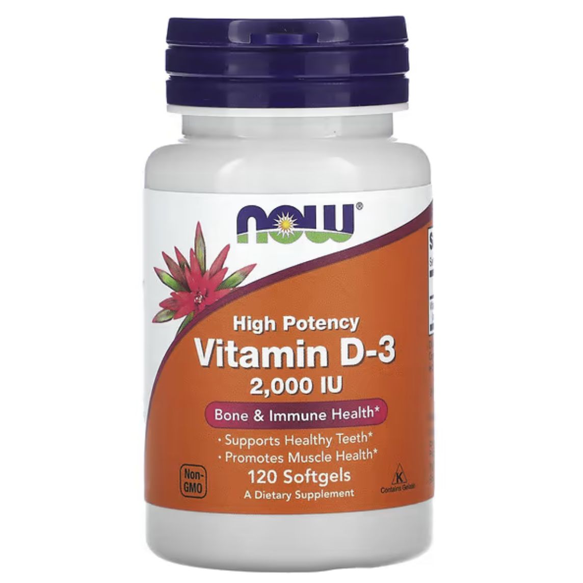 Now Vitamin D-3 2000IU 120 Capsules