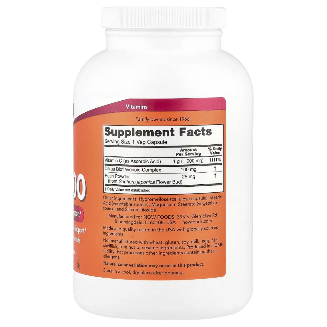 NOW Foods Vitamin C-1000 500 Capsules