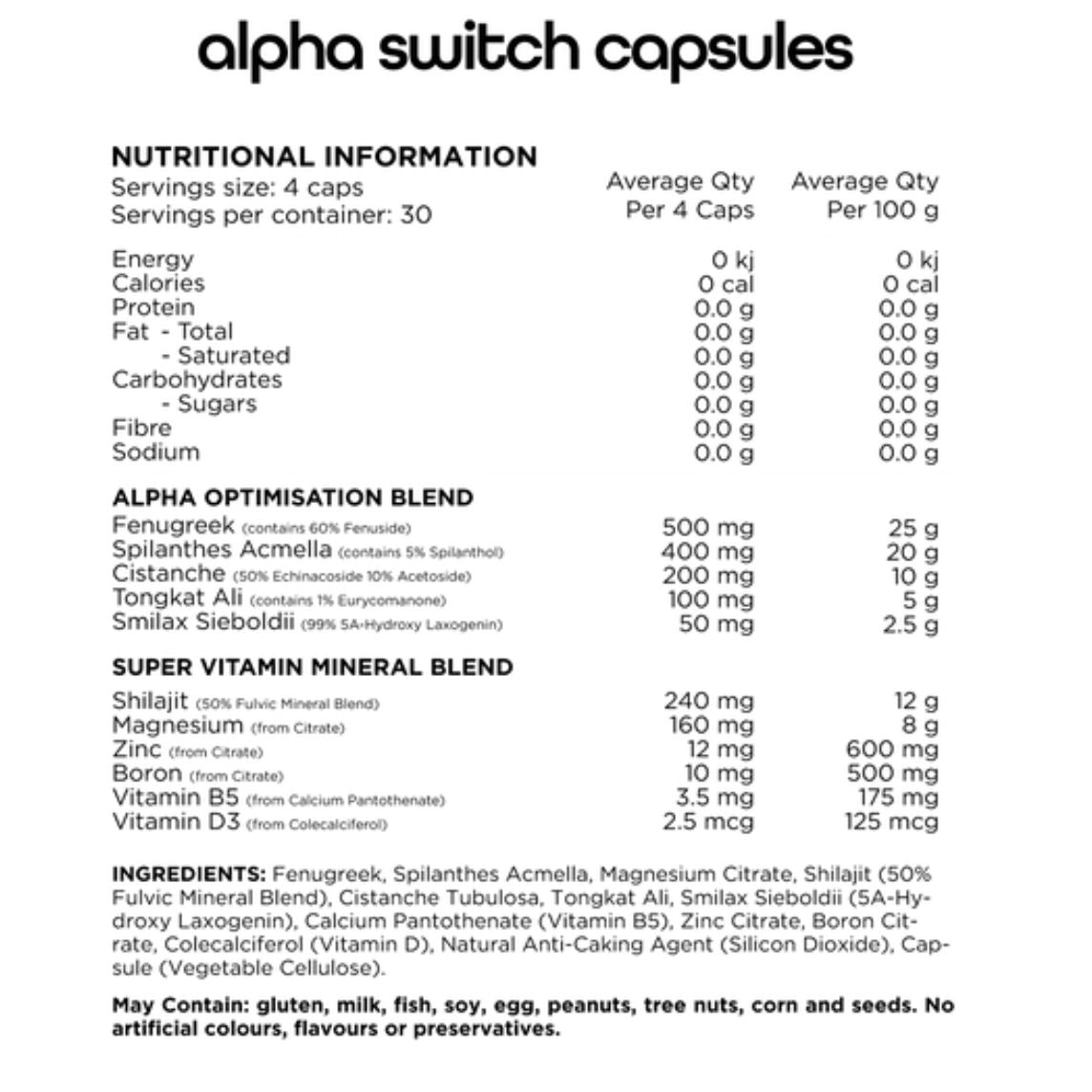 Switch Nutrition Alpha Switch 120 Capsules