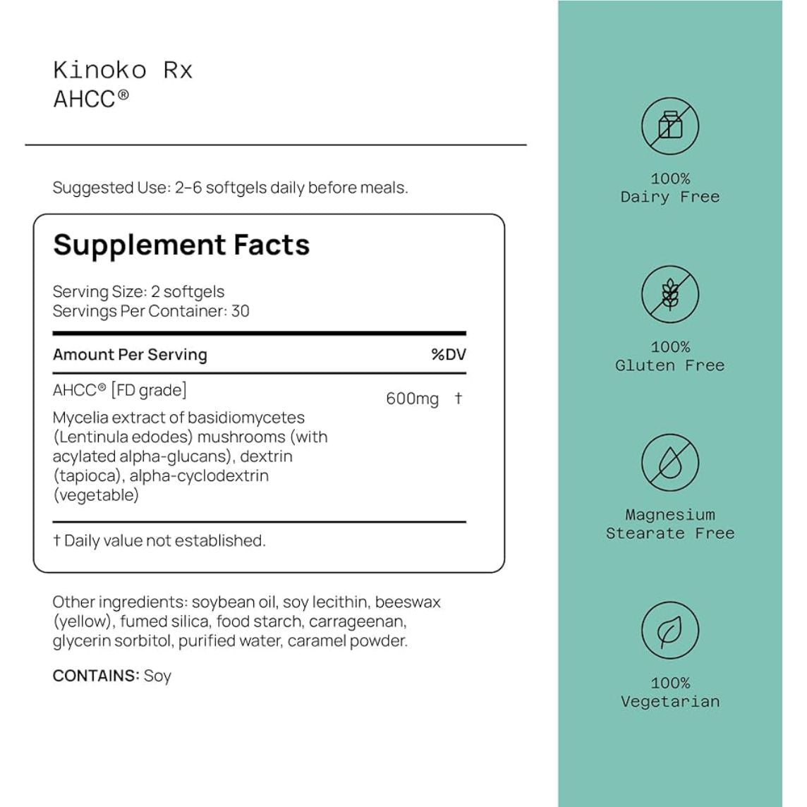 Quality of Life Labs Kinoko Pro RX AHCC 60 Capsules