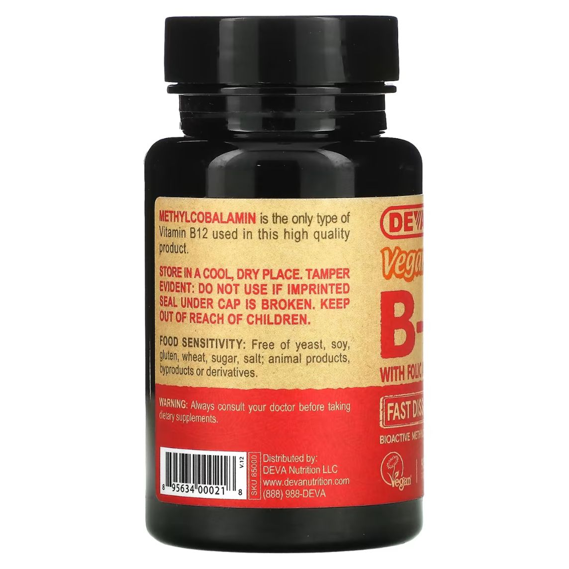 Deva Vegan Methyl B12 Sublingual 90 Tablets
