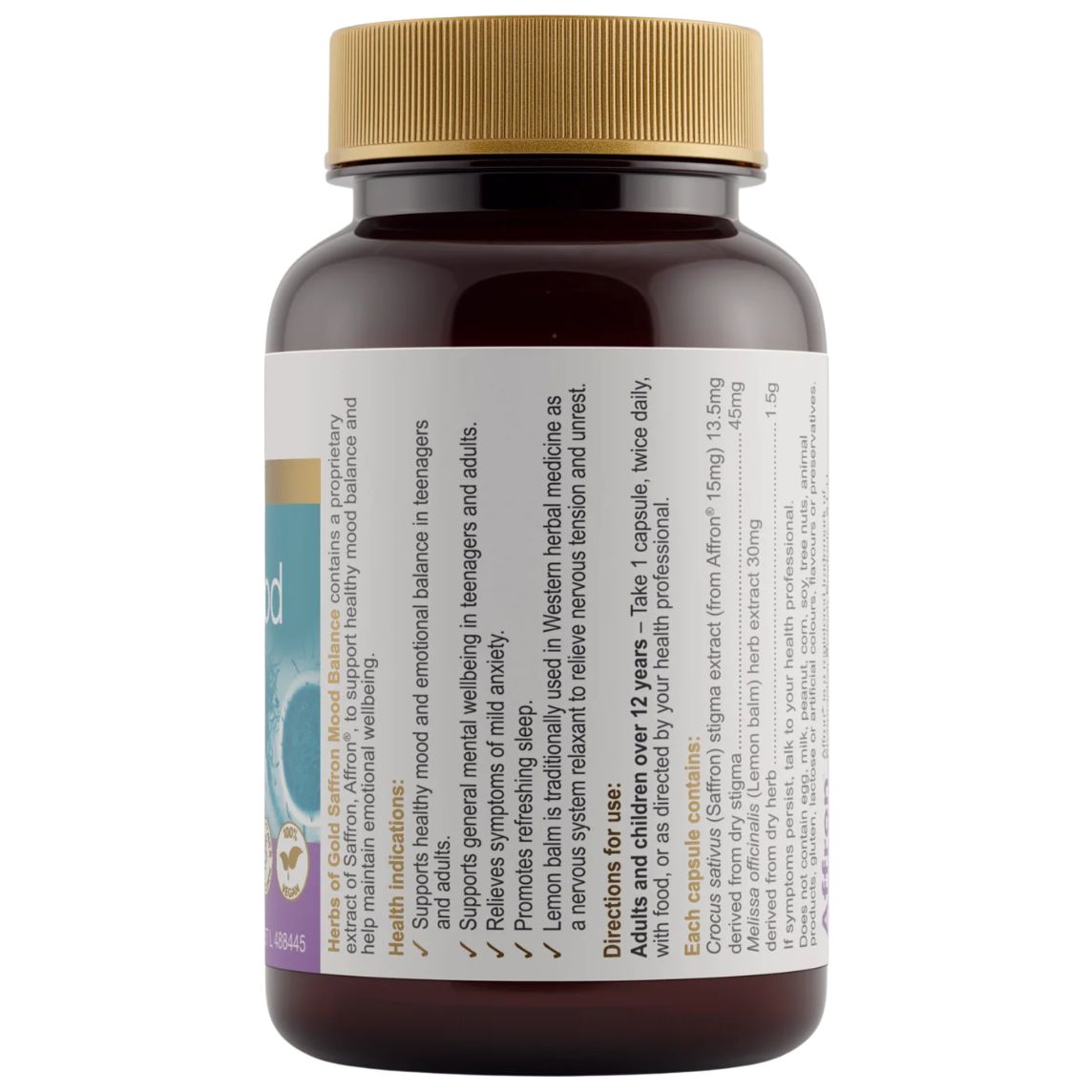 Herbs of Gold Saffron Mood Support 60 Capsules