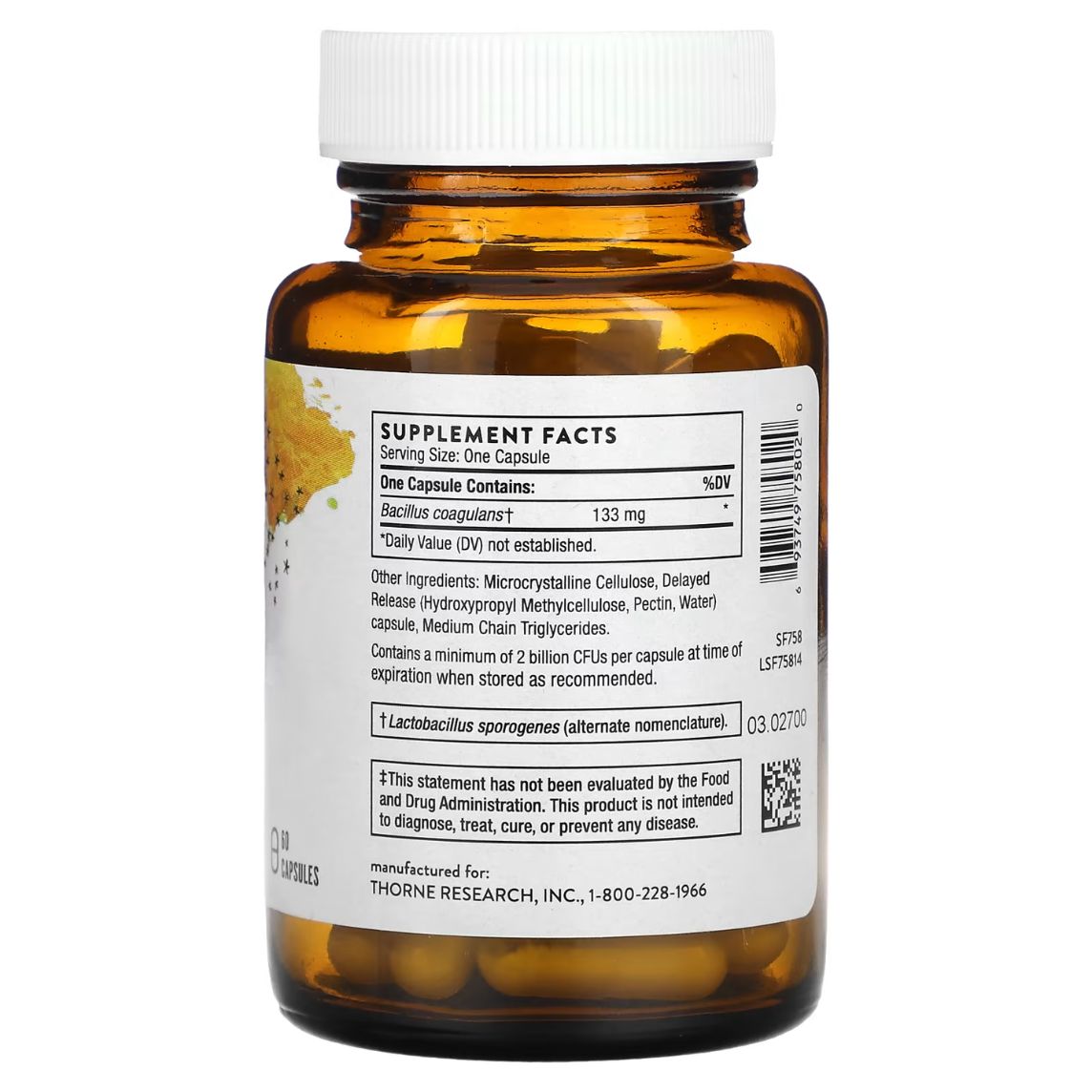 Thorne Research Bacillus Coagulans 60 Capsules