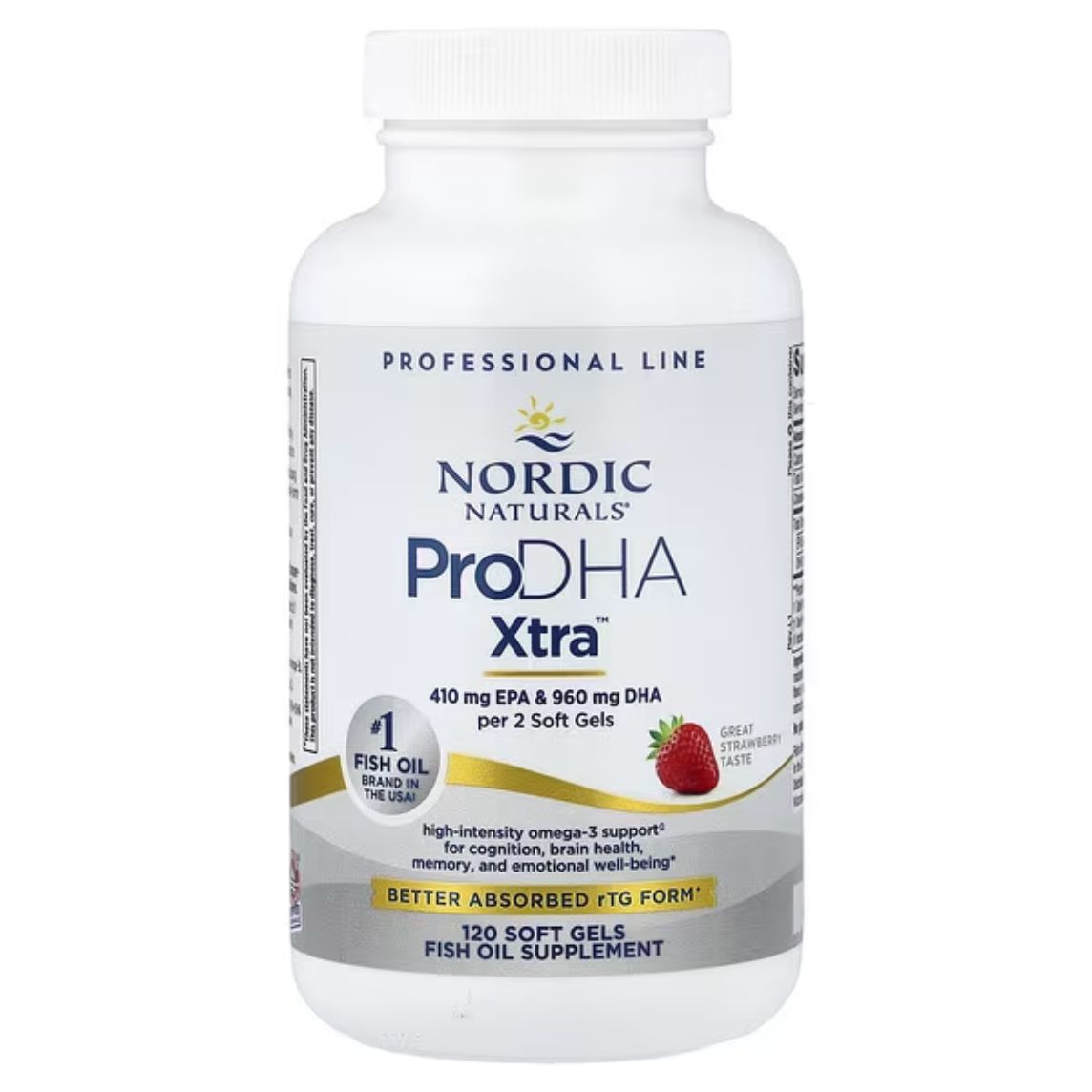 Nordic Naturals Pro DHA Xtra 1000 Strawberry 120 Count