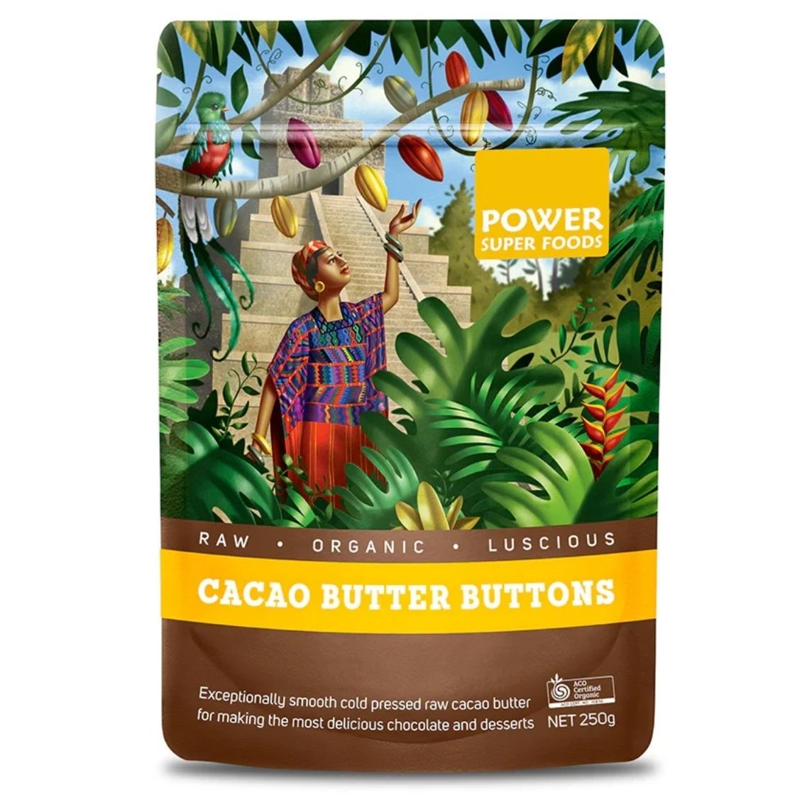 Power Super Foods Cacao Butter Raw Buttons 250gm