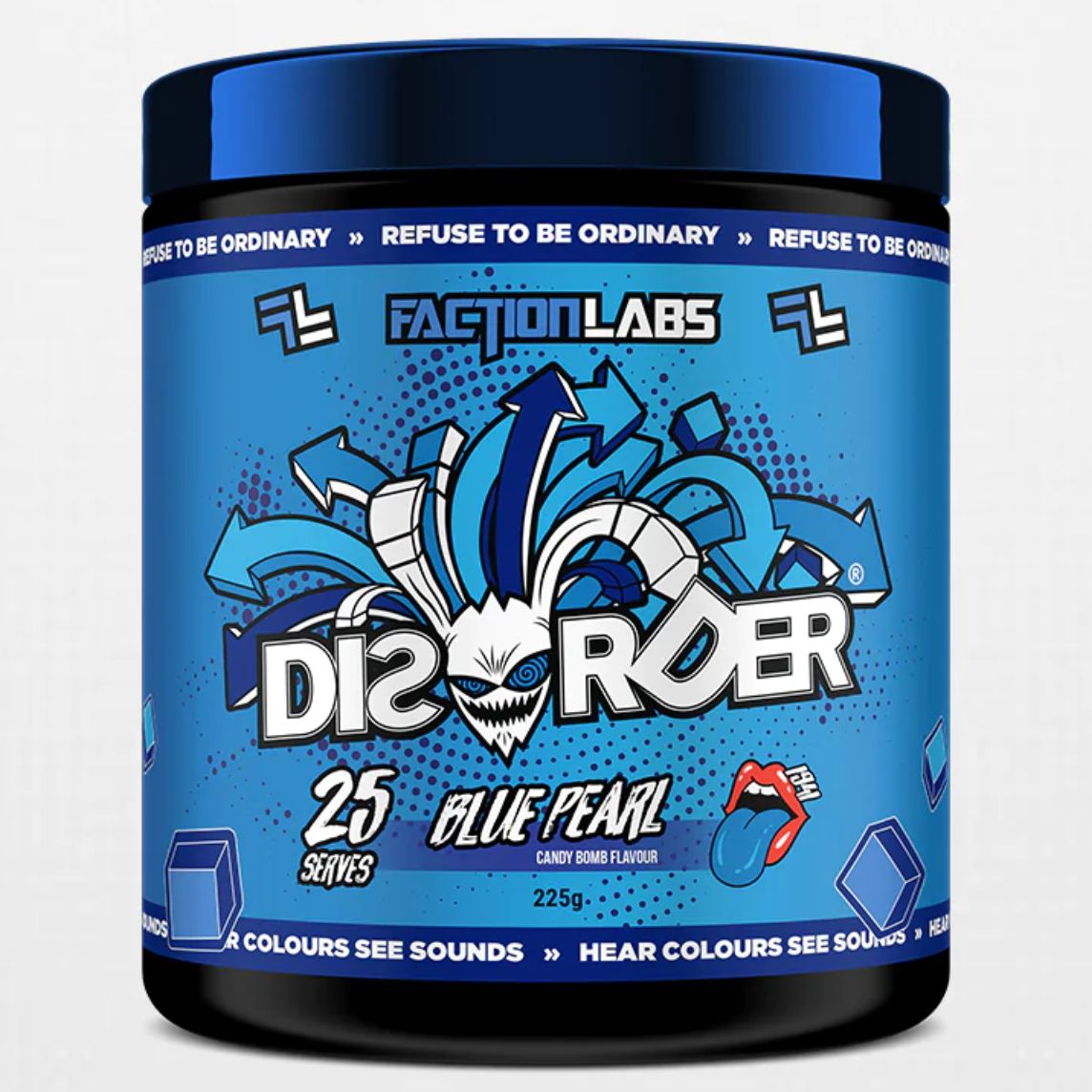 Faction Labs Disorder Pre Workout 25 Serves Blue Pearl + Free Shaker