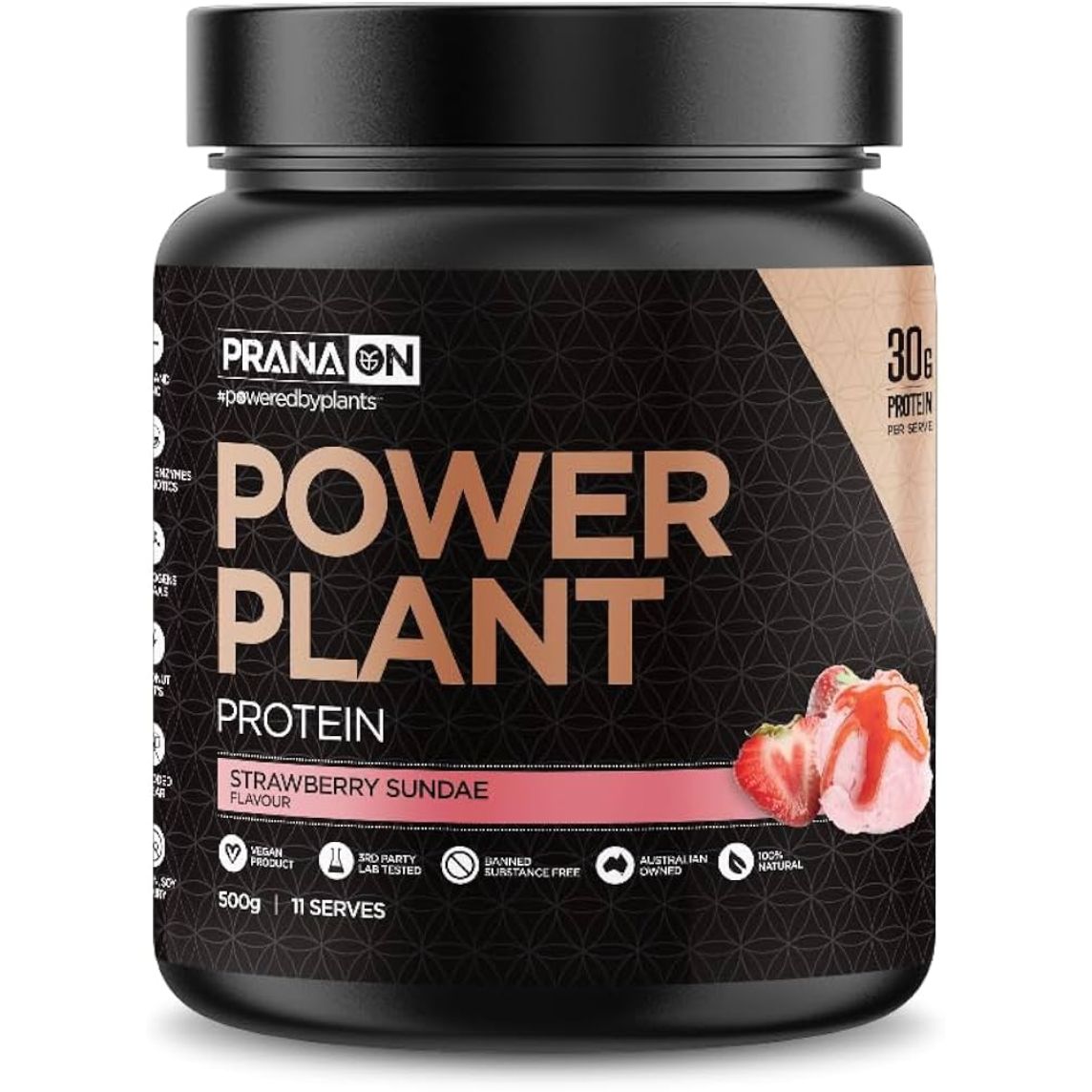 PranaON Power Plant Protein 500gm Strawberry Sundae