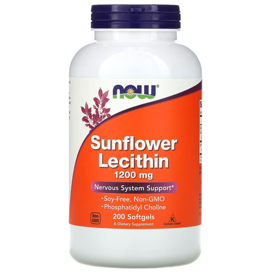 Now Foods Sunflower Lecithin Powder 200 Capsules