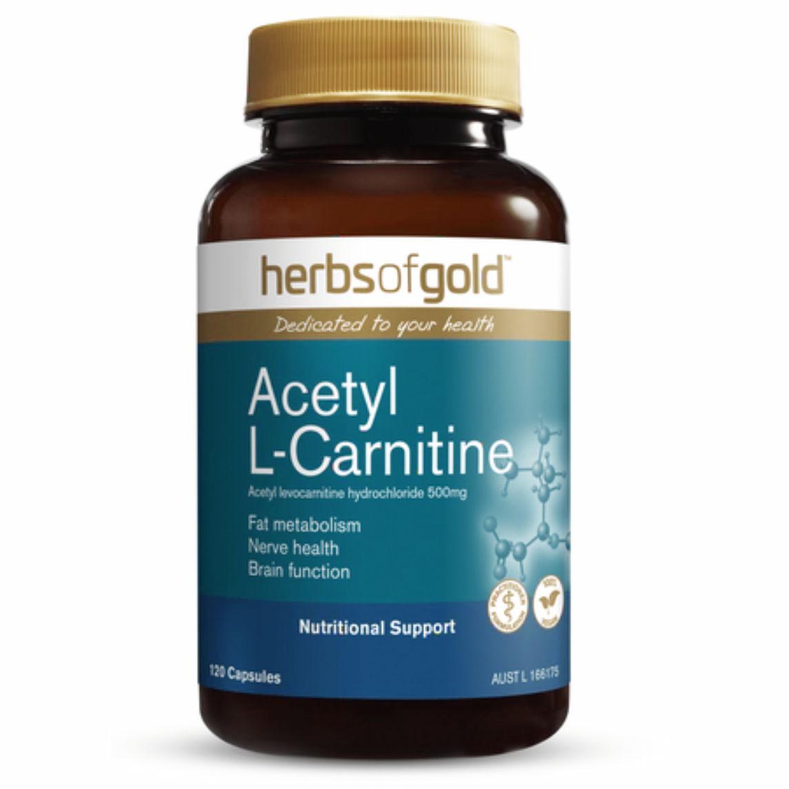 Herbs of Gold Acetyl L-Carnitine 120 Capsules