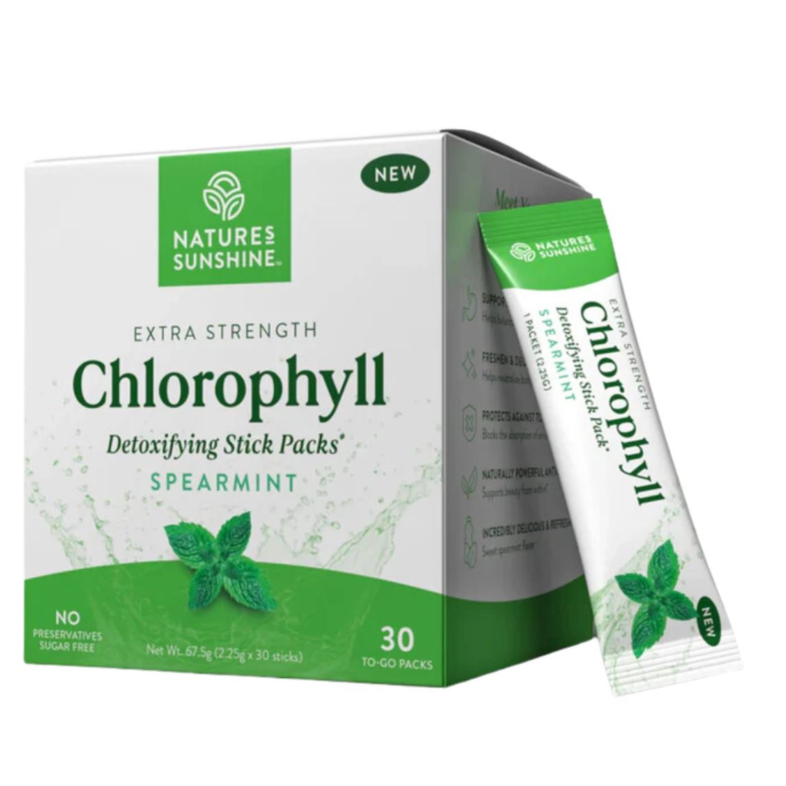 Nature's Sunshine Chlorophyll 30 Spearmint Stick Packs