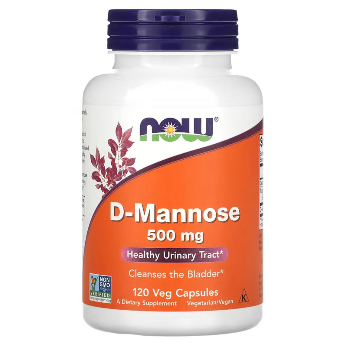 NOW D-Mannose 500mg 120 Capsules