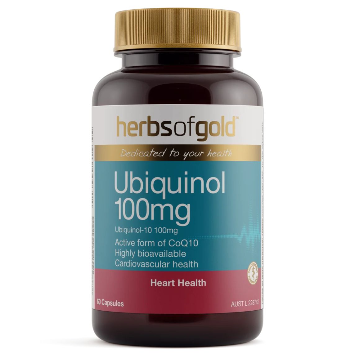 Herbs of Gold Ubiquinol 100mg 60 Capsules