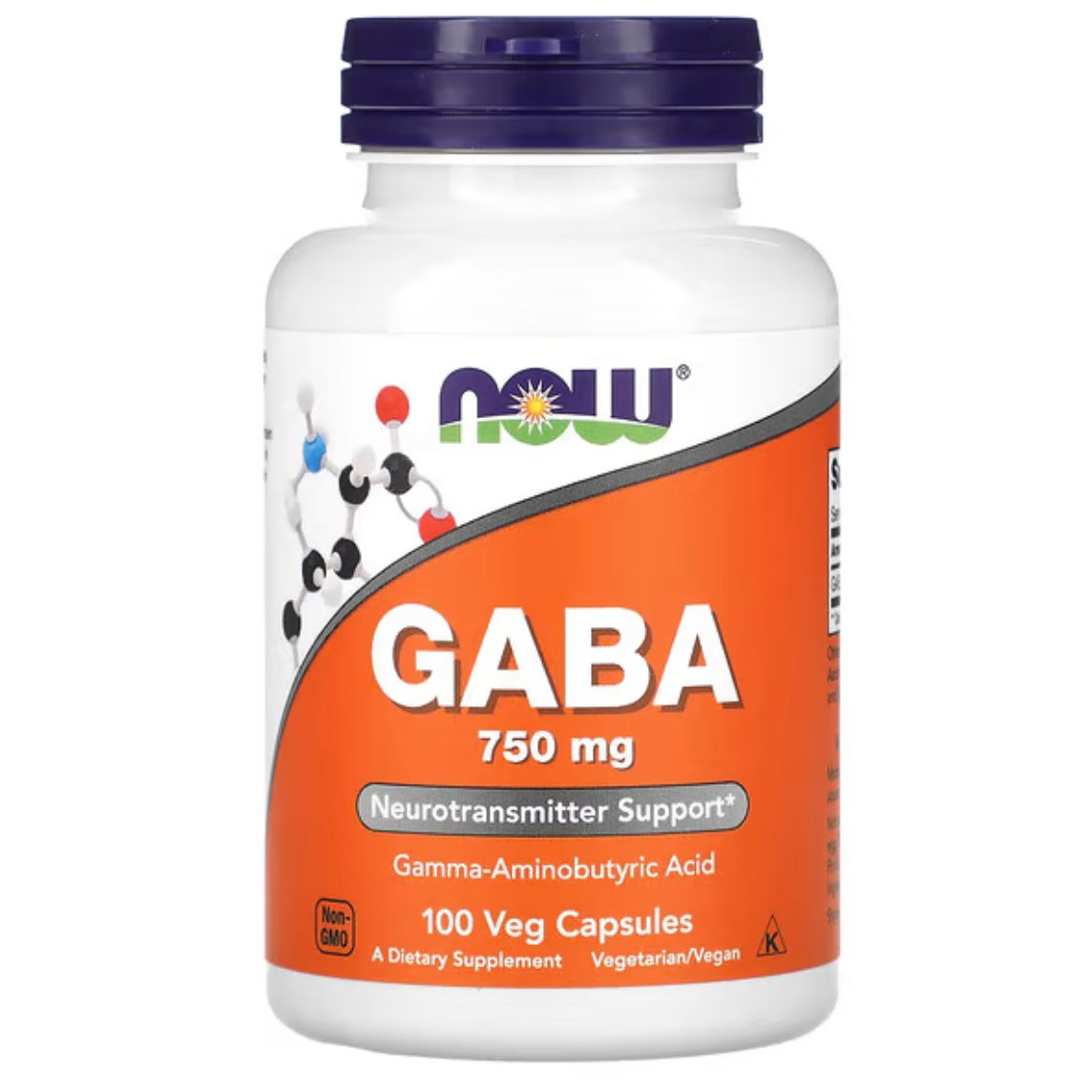 NOW Foods GABA Capsules 750mg 100 Capsules