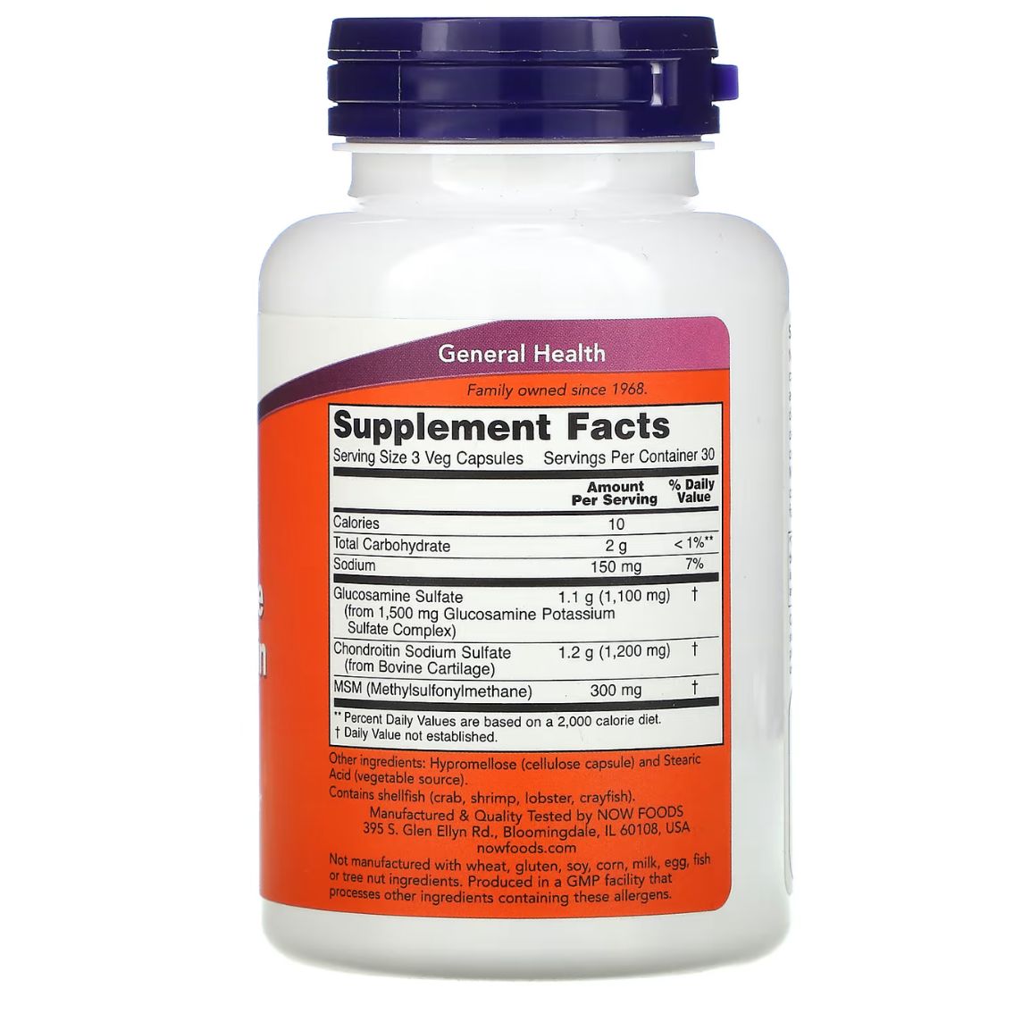 Now Foods Glucosamine & Chondroitin with MSM 90 Capsules