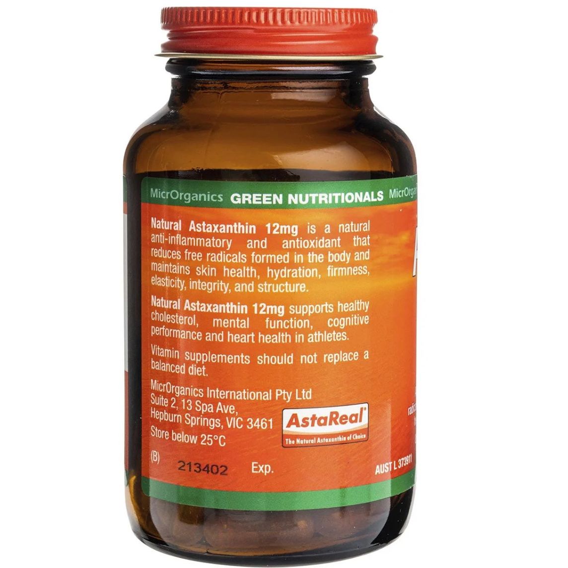 Green Nutritionals Hawaiian Natural Astaxanthin 12mg 60 Capsules