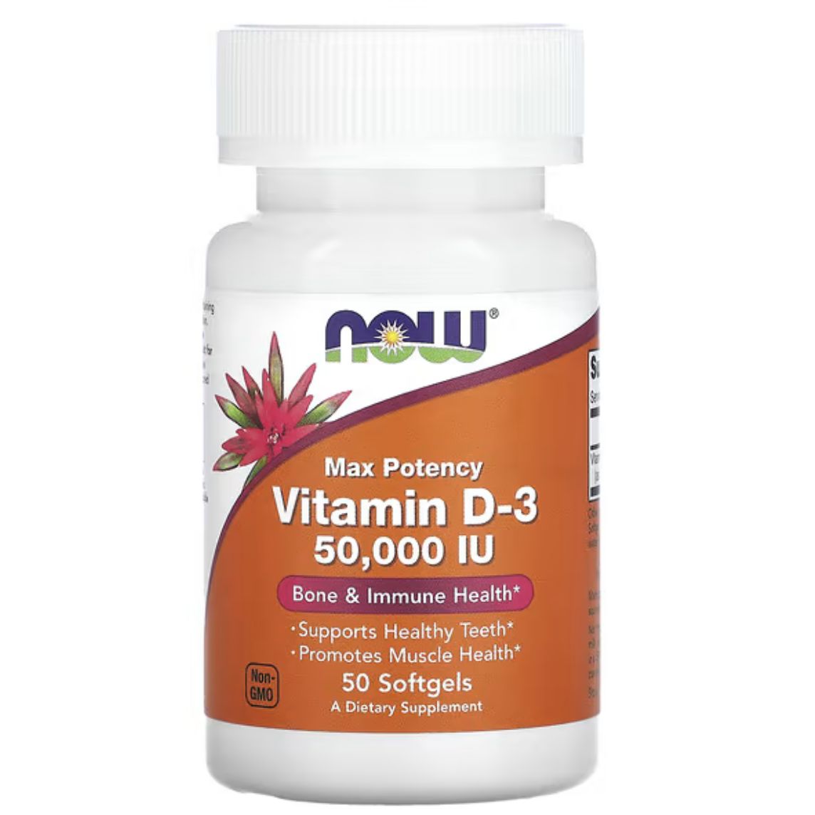 Now Foods Vitamin D-3 50,000IU 50 Capsules