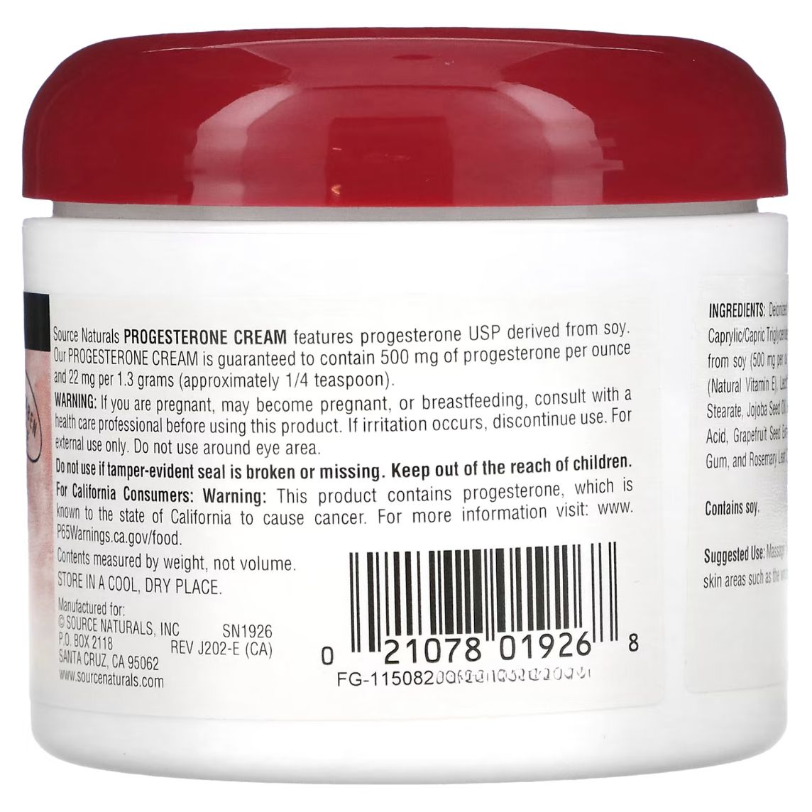 Source Naturals Progesterone Cream 113.4gm