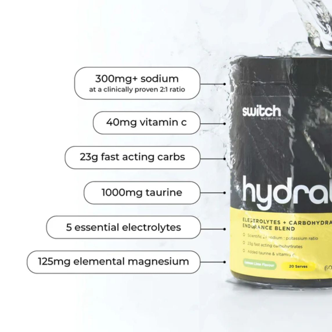 Switch Nutrition Hydrate+ 600gm Kiwi Watermelon