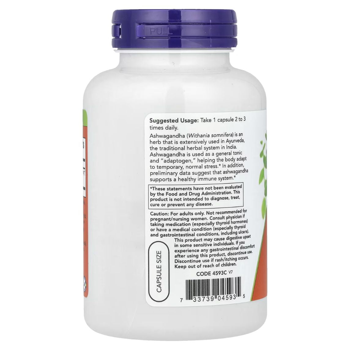 Now Foods Ashwagandha 450mg 180 Capsules