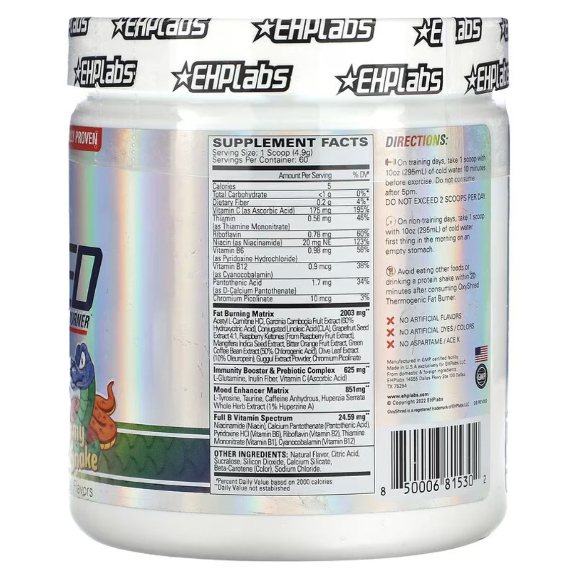 EHPLabs Oxyshred Ultra Concentration Shredding Formula 60 Serves Gummy Snake