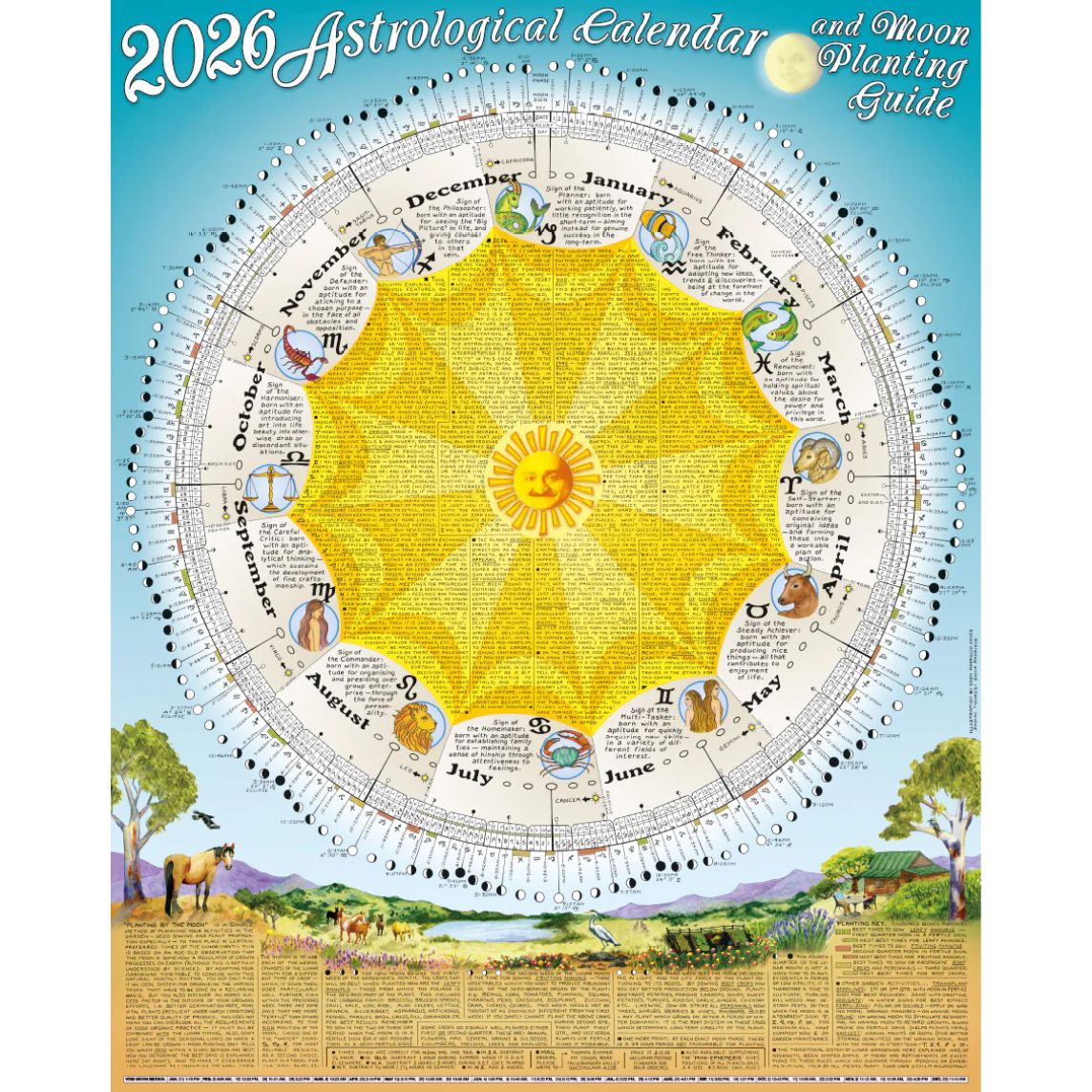 2026 Astrological Moon Calendar & Planting Guide (Sent in protective tube)