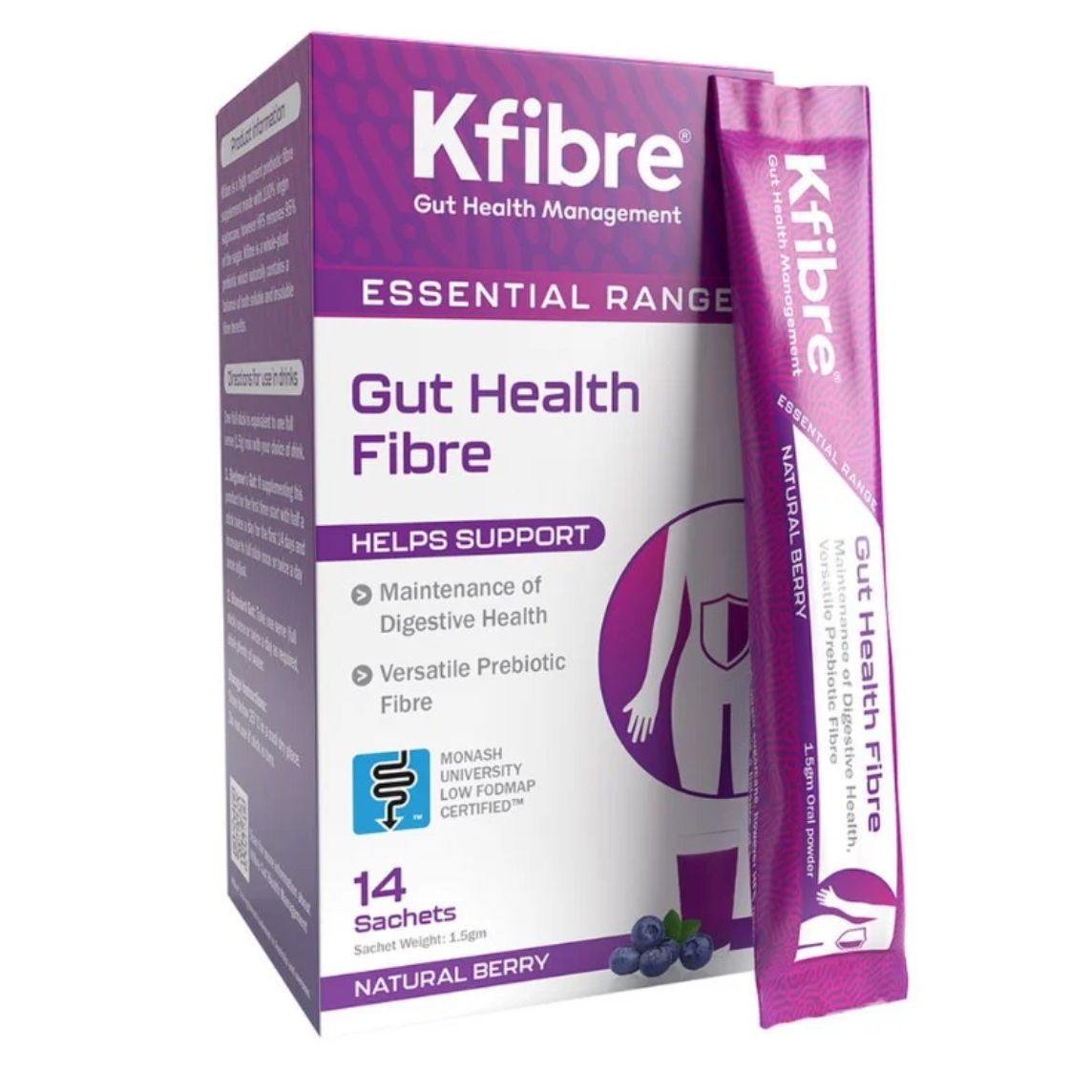 Kfibre Original Prebiotic Dietary Fibre 14 Sachets Berry