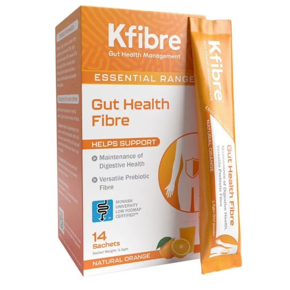 Kfibre Original Prebiotic Dietary Fibre 14 Sachets Orange