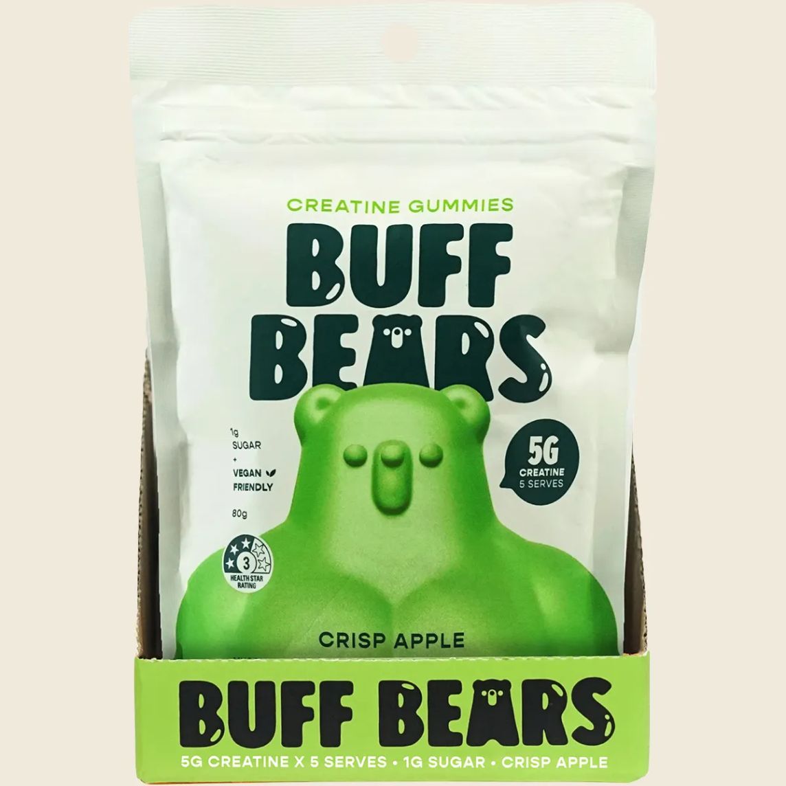 Buff Bears Creatine Gummies 80gm Crisp Apple