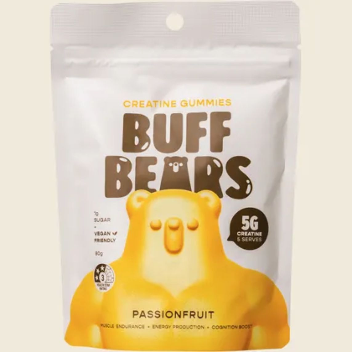 Buff Bears Creatine Gummies 80gm Passionfruit