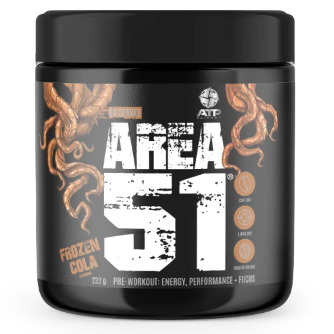 ATP Science AREA 51 Pre-Workout Energy Formula 50 Serves Frozen Cola