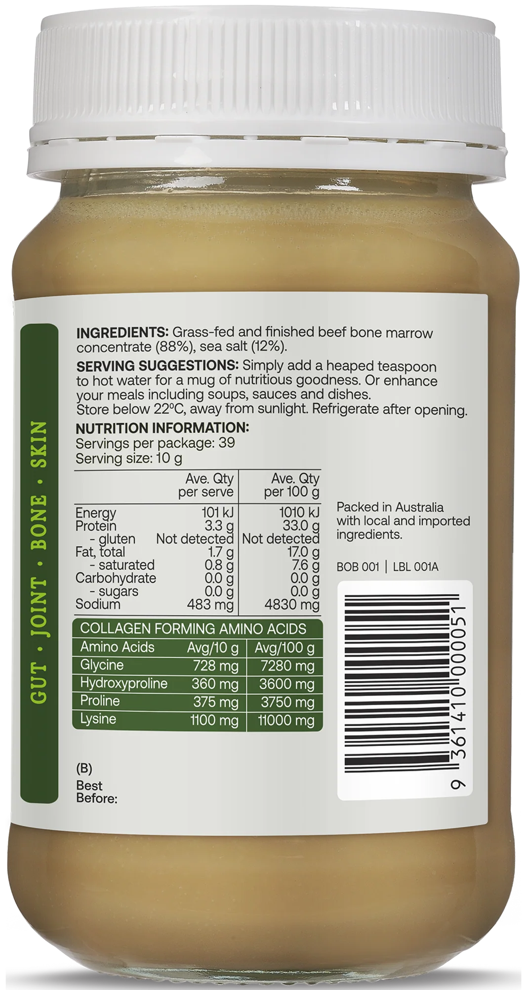 Best of the Bone Grass-Fed Beef Bone Broth Original 390 g