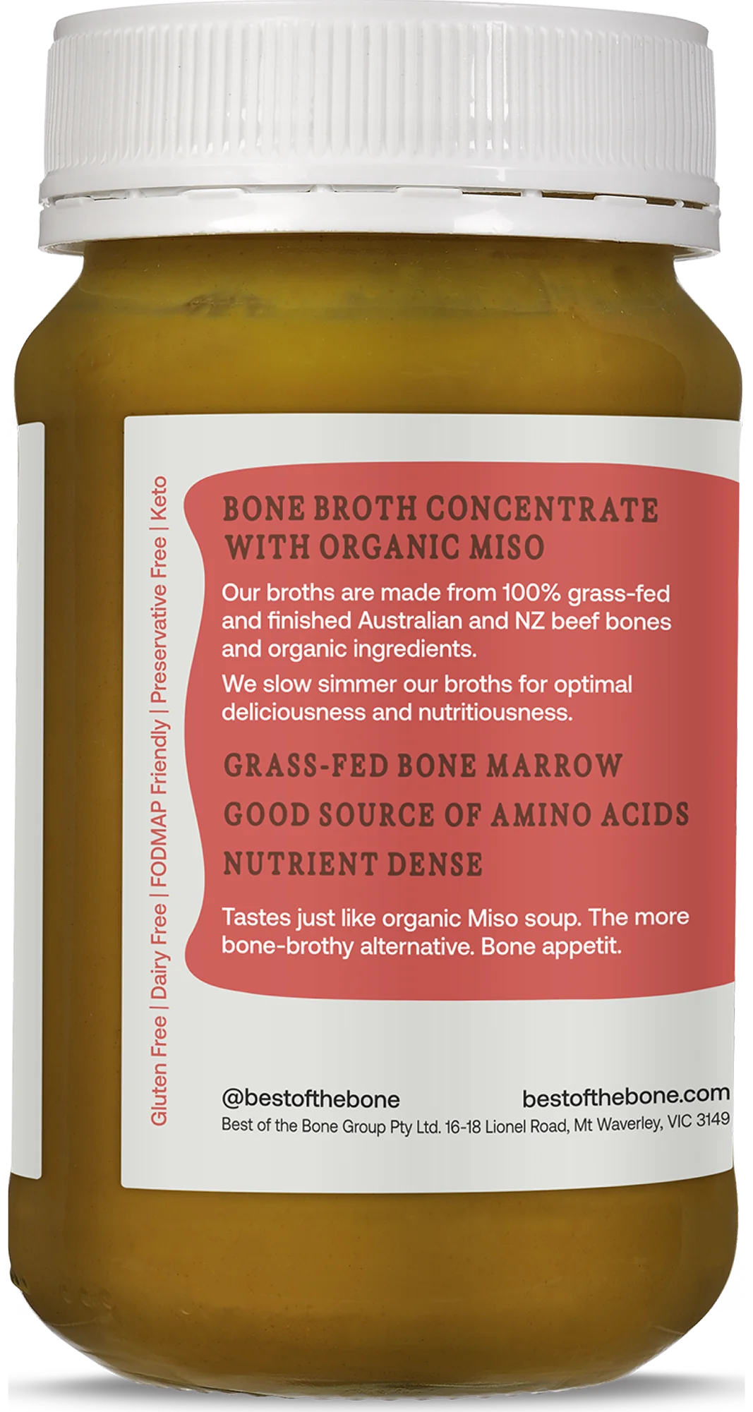 Best of the Bone Beef Bone Broth Organic Miso 390 g