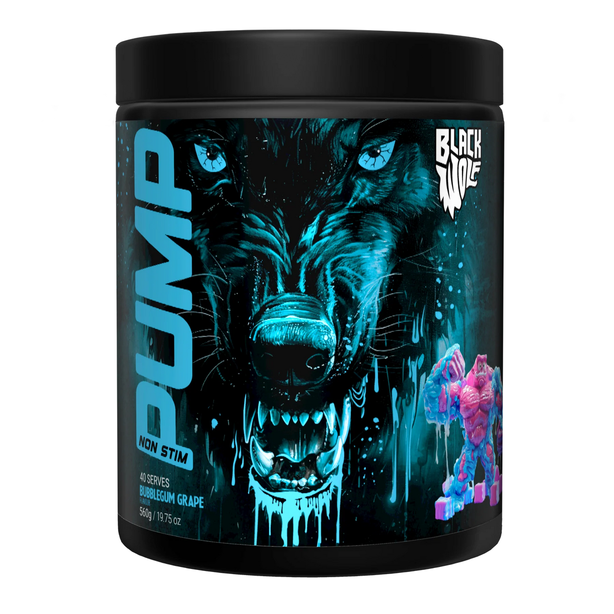 Black Wolf Pump Non Stim Pre-Workout Bubblegum Grape (40 Serves)