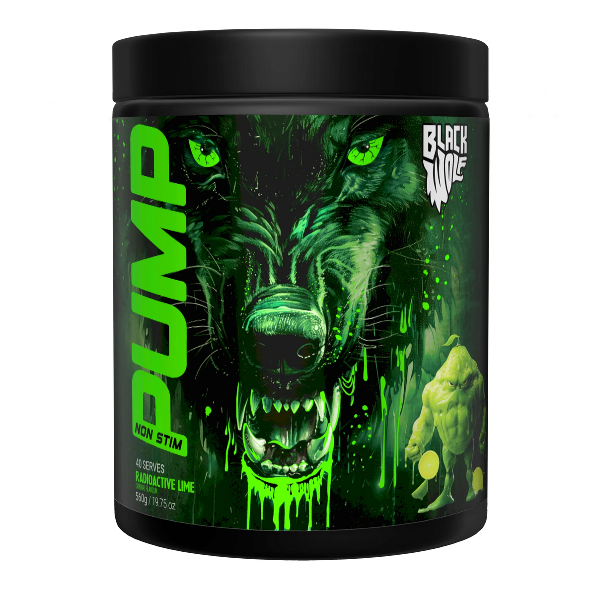 Black Wolf Pump Non Stim Pre-Workout Radioactive Lime (40 Serves)