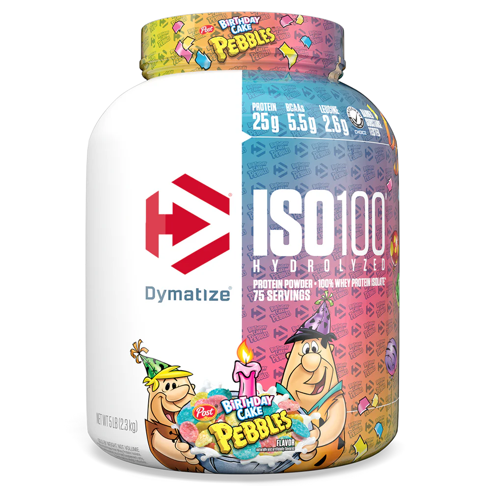 Dymatize ISO100 100% Hydrolyzed Whey Protein Isolate, Birthday Cake Pebbles 2.3kg/5lb