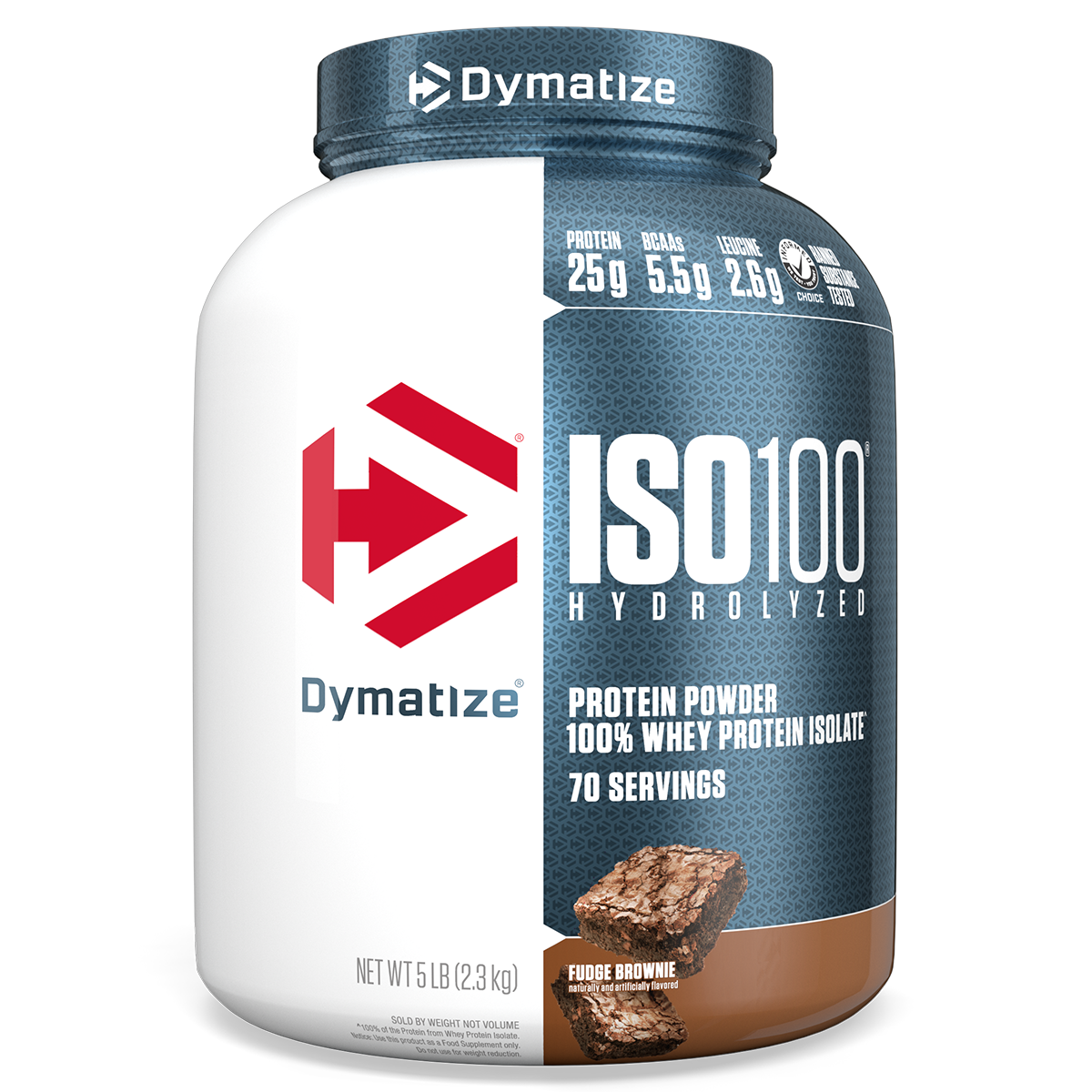 Dymatize ISO100 100% Hydrolyzed Whey Protein Isolate, Fudge Brownie 2.3kg/5lb