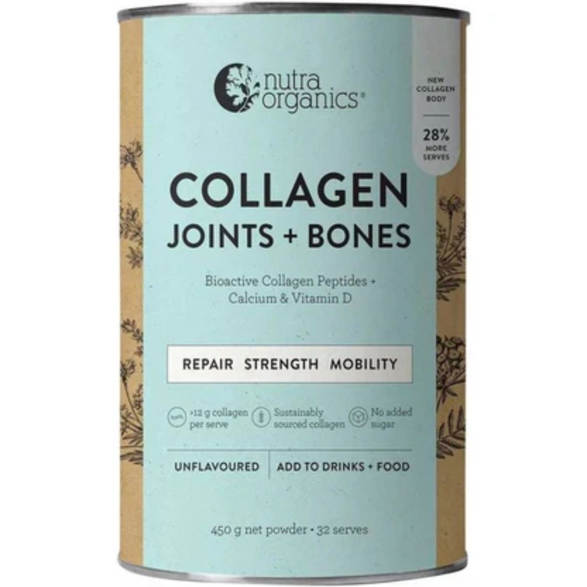 Nutra Organics Collagen Joints & Bones 450gm
