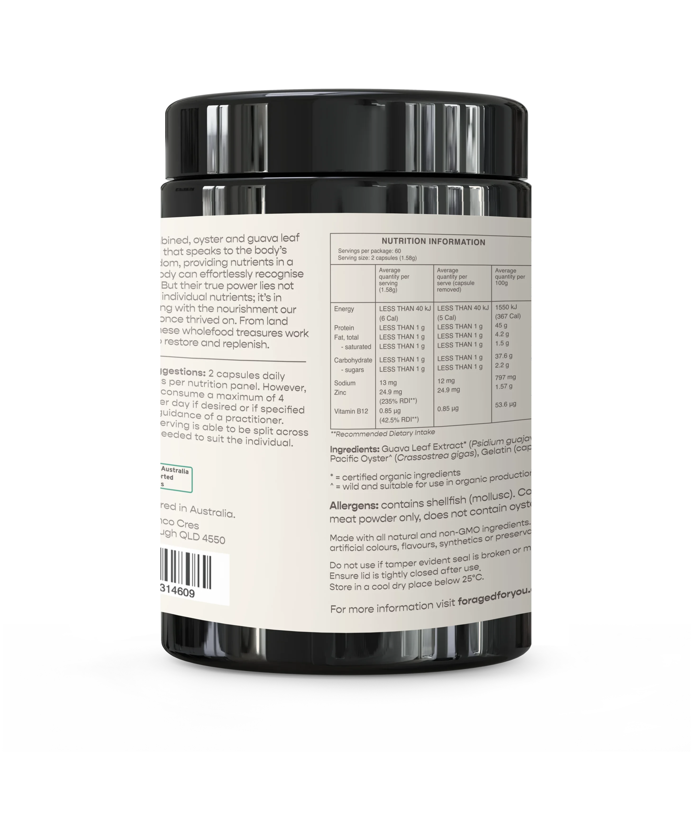 Foraged For You Wild Zinc 120 Capsules