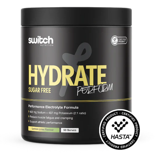 Switch Nutrition Hydrate Perform Sugar Free Lemon Lime Flavour 50 Serves 425g