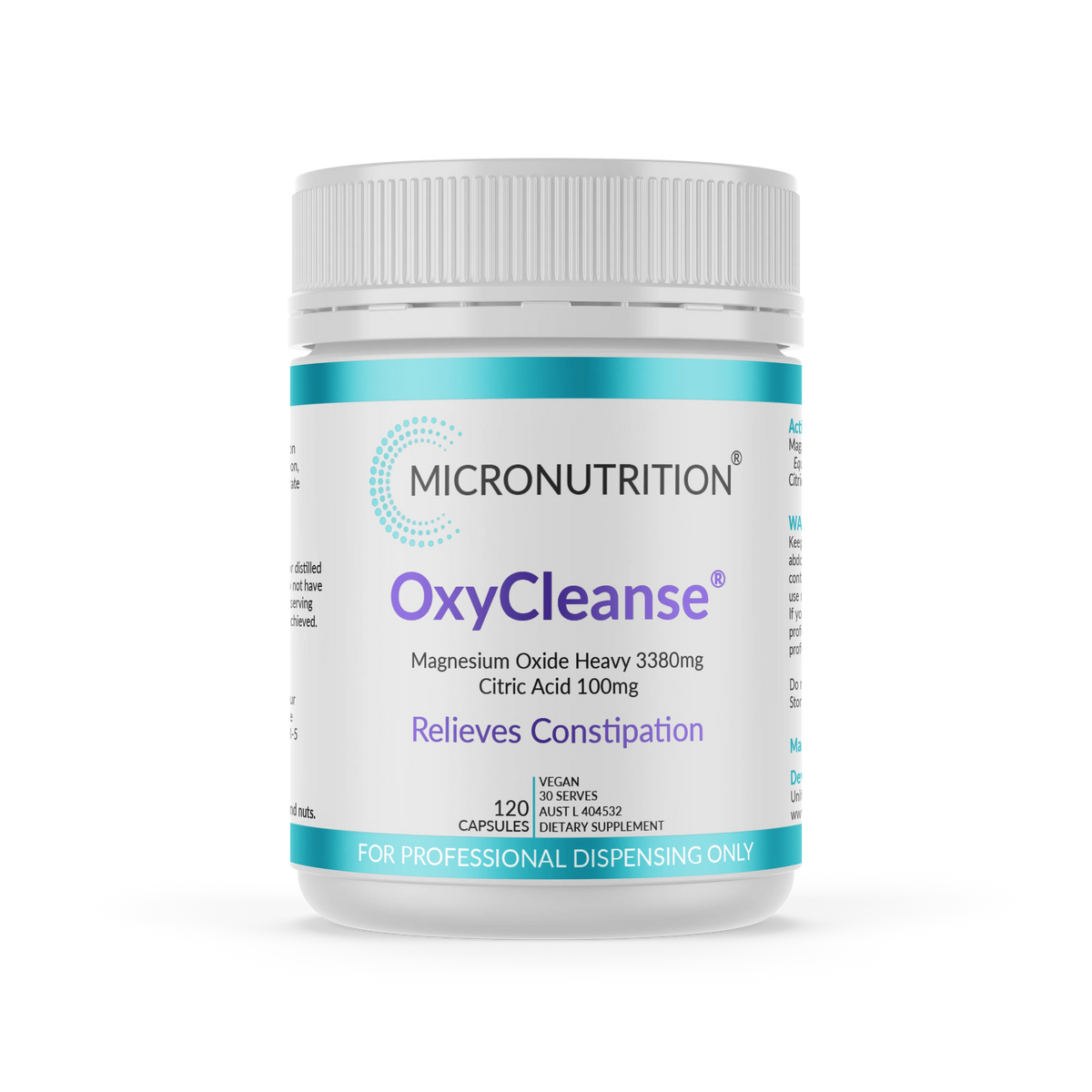 MICRONUTRITION OxyCleanse Constipation Relief 120 Capsules 30 Serves