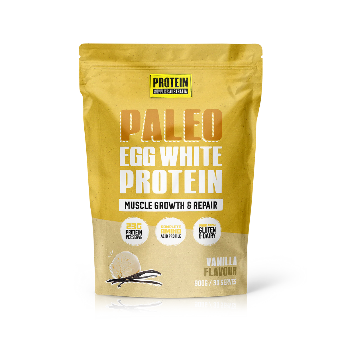 Protein Supplies Australia Egg White Protein Powder Vanilla Bean 900 g