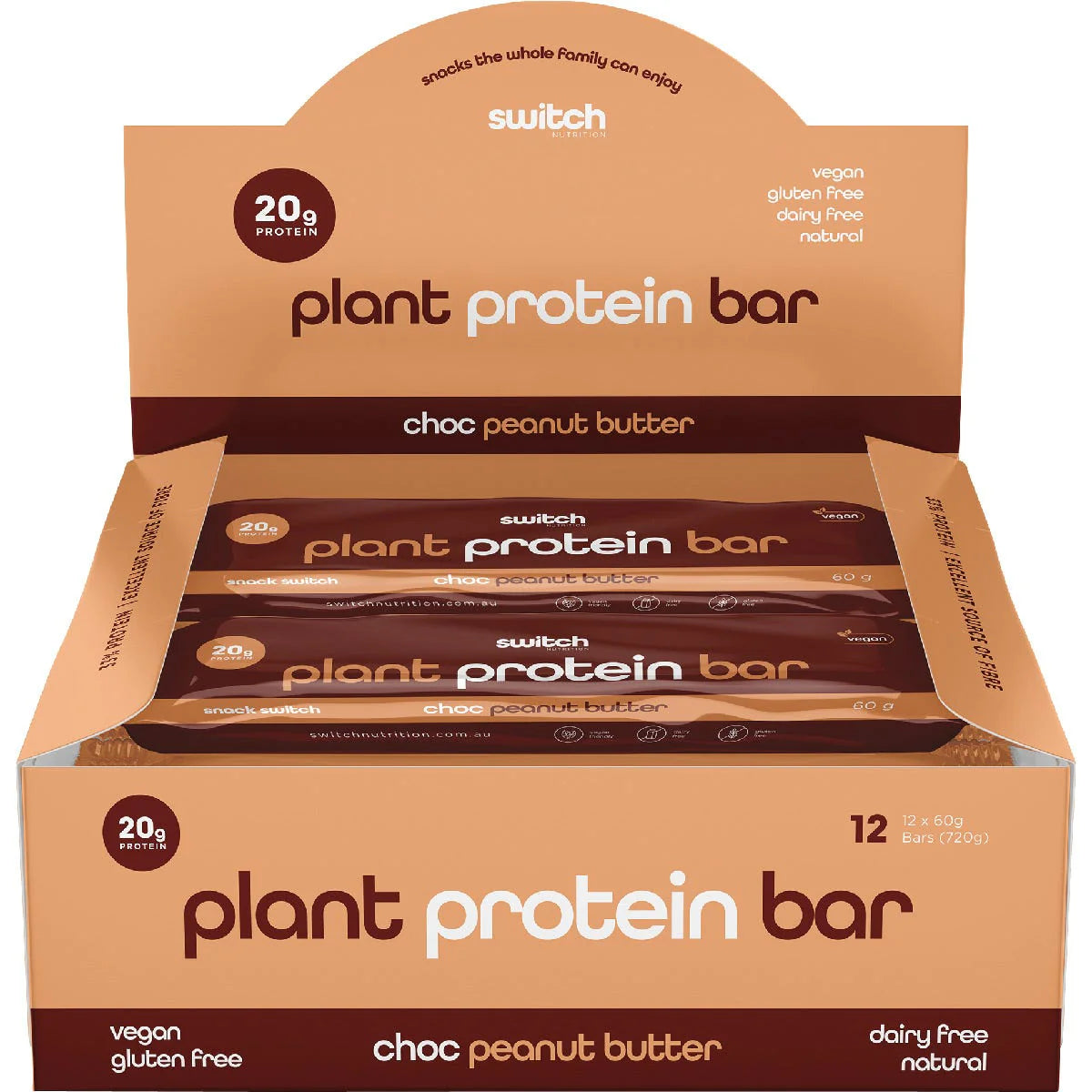 Switch Nutrition Snack Switch Choc Peanut Butter 12 Bars