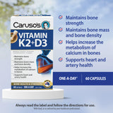 Caruso's Natural Health Vitamin K2 + D3 60 Capsules