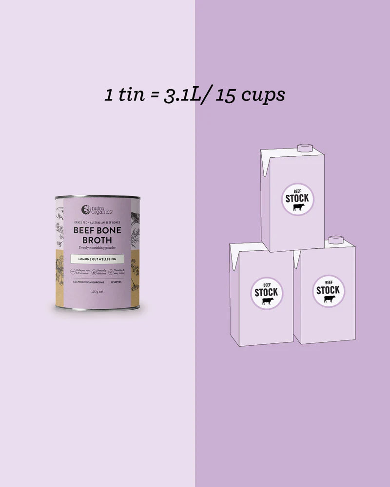 Nutra Organics Beef Bone Broth Adaptogenic Mushroom 125g