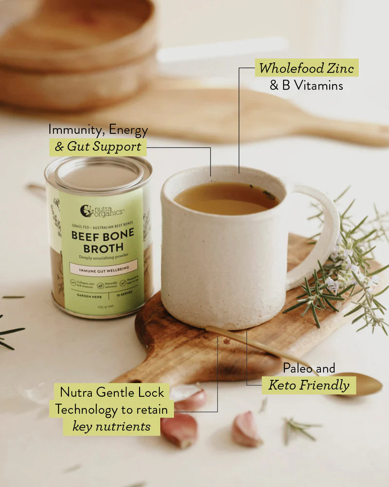 Nutra Organics Beef Bone Broth Garden Herb 125g
