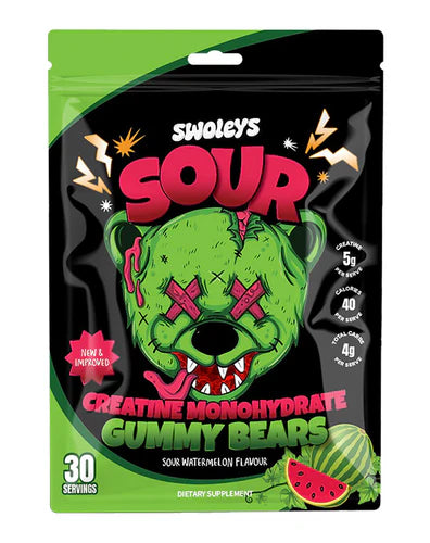 Swoleys Creatine Gummy Bears Sour Watermelon 30 Serves