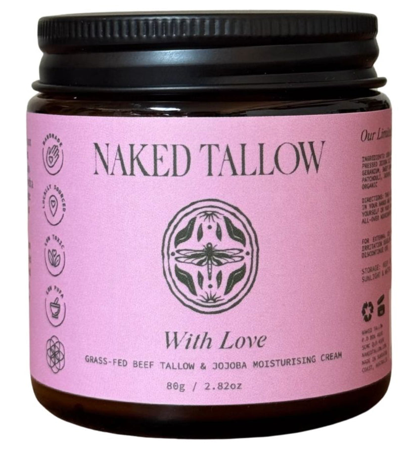 Naked Tallow Beef Tallow And Jojoba Cream "With Love" 80g