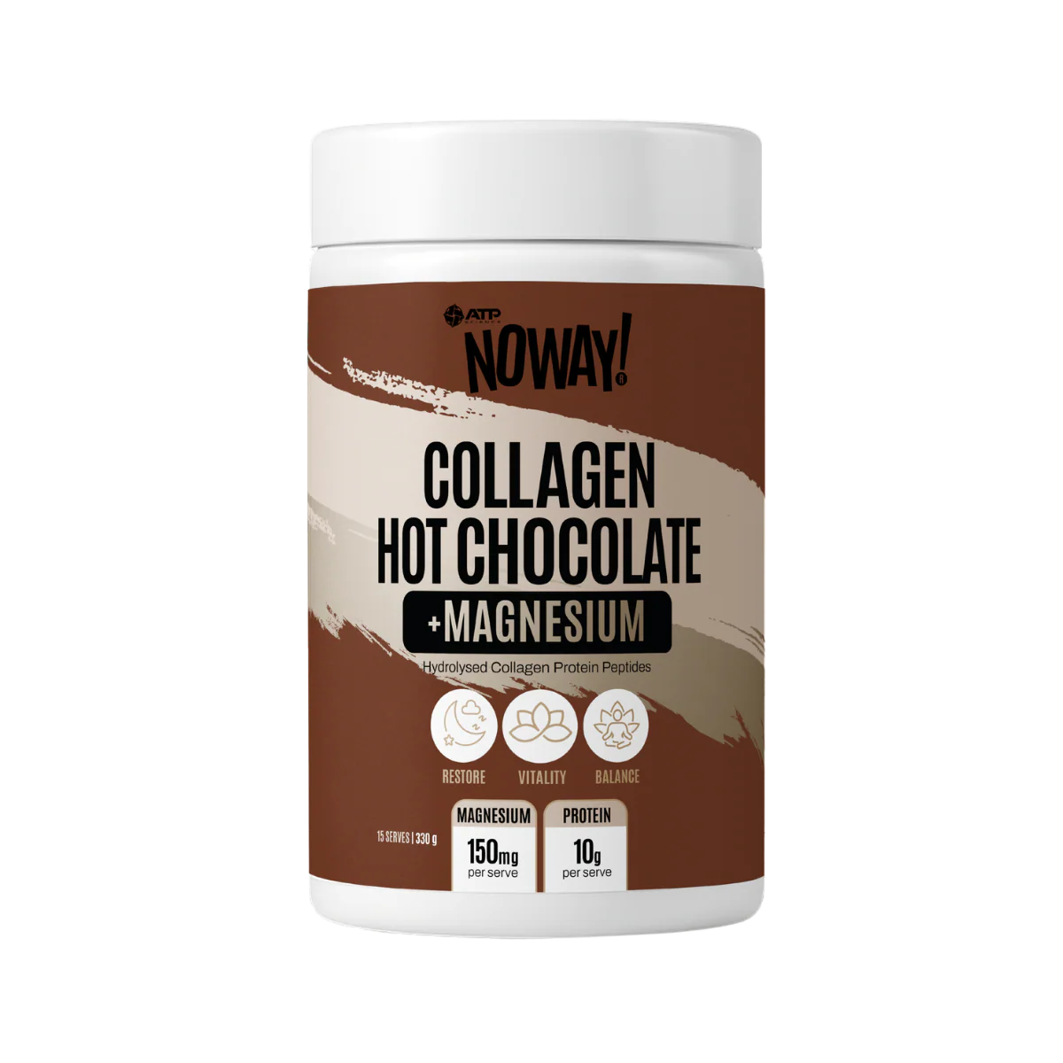 ATP Science NOWAY Collagen Hot Chocolate + Magnesium 330g 15 Serves