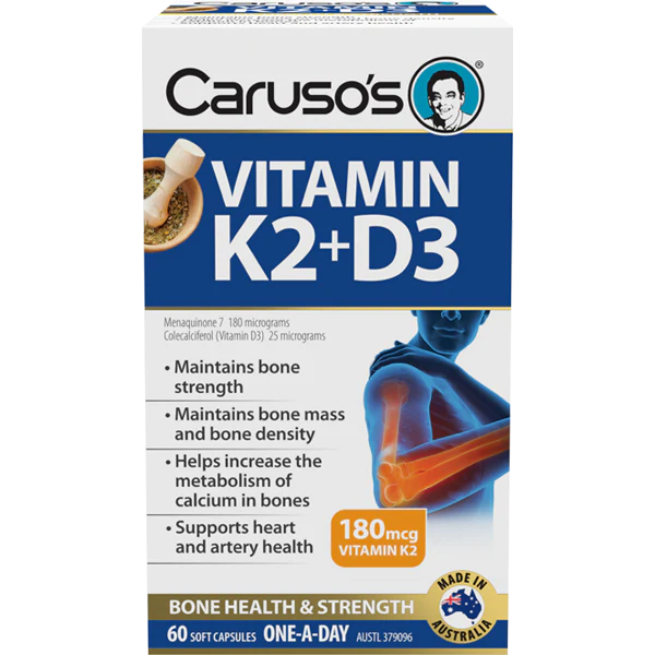 Caruso's Natural Health Vitamin K2 + D3 60 Capsules